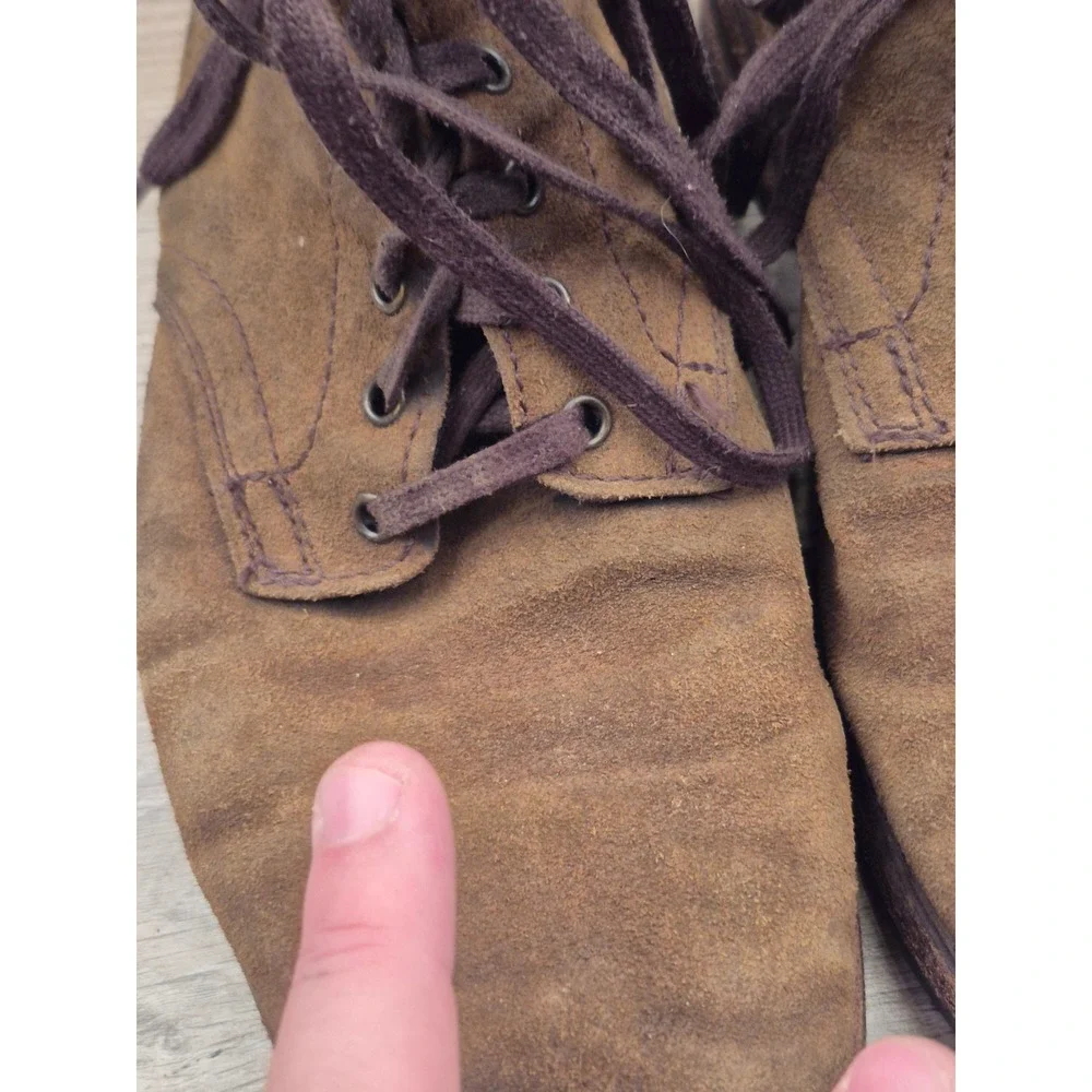 Thursday‎ Boot Co Mens Tan Brown Suede Lace Up President Boots Ankle Sz 8.5